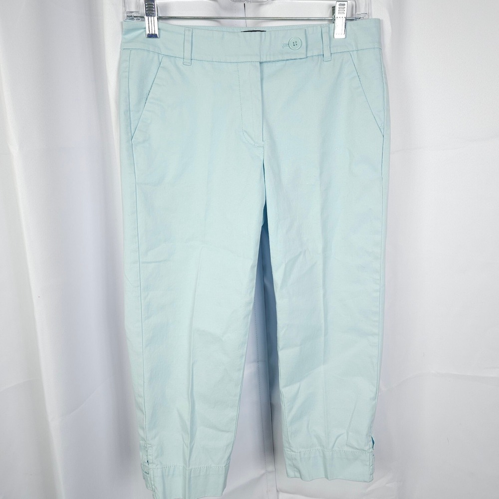 Talbots Light Blue Perfect Skimmer Cropped Pants Women's Petite 2P 30x21